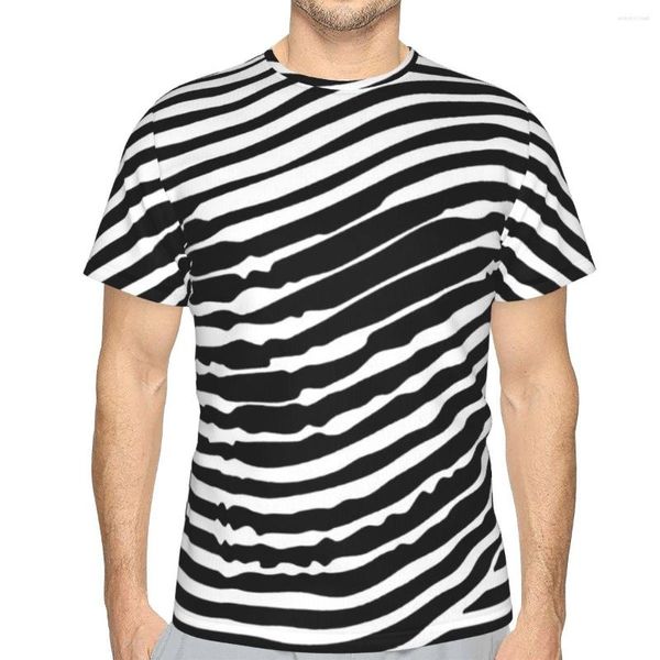 T-shirts pour hommes Crâne Illusion Optique Lignes O Cou Polyester T-shirt 3D En Trois Dimensions Original Mince Chemise Homme Tops Mode