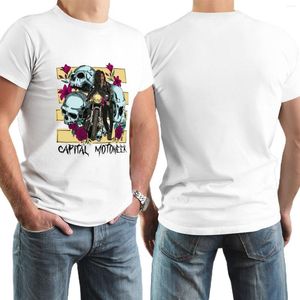 Camisetas para hombre, camisetas Retro con estampado de Calavera, estilo callejero, camiseta con estampado de motocicleta, ropa de manga corta absorbente de sudor de algodón puro de tendencia