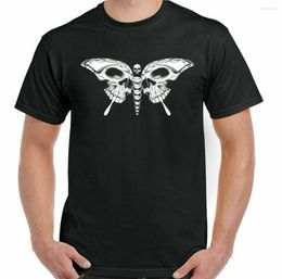 T-shirts pour hommes Skull T-Shirt Mens Biker Gothic Tattoo Moto Moto Butterfly Top Moth