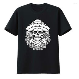 Camisetas para hombre Calavera con sombrero de paja Camiseta de algodón Camisetas Top Ropa Y2k Camisetas para hombre Ropa Kpop Camisa creativa Camisetas Humor