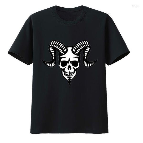 Camisetas para hombre, Camisetas de algodón con calavera y cuernos, ropa Y2k, camiseta de Anime Zevity, Camisetas para hombre, ropa estampada, ropa Masculinas