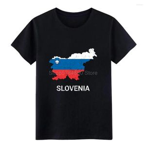 Camisetas de hombre Eslovenia Slovenija país mapa bandera Poly camisa hombres personalizado algodón Euro tamaño S-3xl Normal primavera otoño