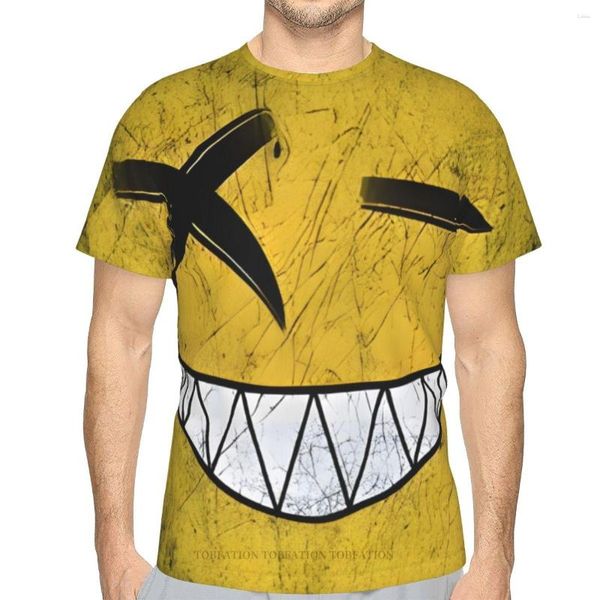 Camisetas para hombre, camiseta de poliéster con estampado 3D de garabatos amarillos y sonrisas para deportes al aire libre, ropa de secado rápido, camisetas sueltas