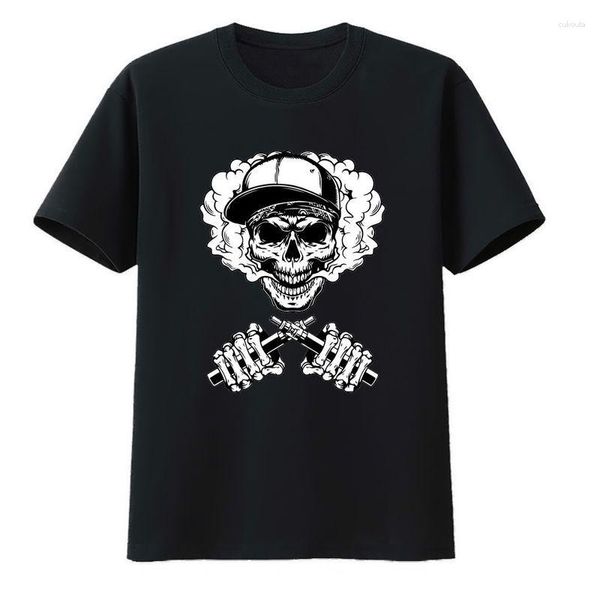 Camisetas para hombre Fumar calavera Camisetas de algodón Camiseta Hombre Ropa de diseñador para hombre Camisa Hipster Humor Manga corta O-cuello Casual