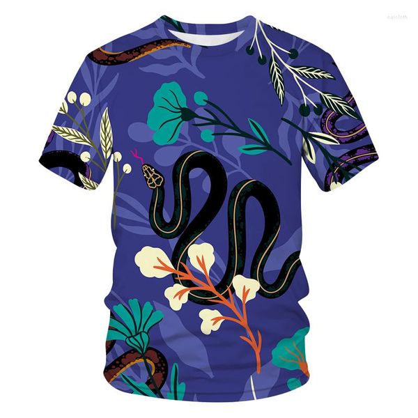T-shirts pour hommes motif serpent impression 3D chemise unisexe mode décontracté à manches courtes T-shirt surdimensionné hommes Harajuku Streetwear Hip Hop Cool Tops