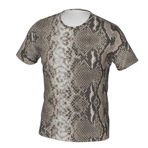 T-shirts pour hommes T-shirt en python en peau de serpent Impression de peau de faux animal classique Impressionnant T-shirts Col rond Nouveauté T-shirt Été Hommes T-shirts graphiques