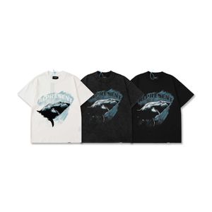 Camisetas para hombre Sogd Represnet-shirt Great White Shark Print Camiseta de manga corta con cuello redondo Small Ins Zxgb