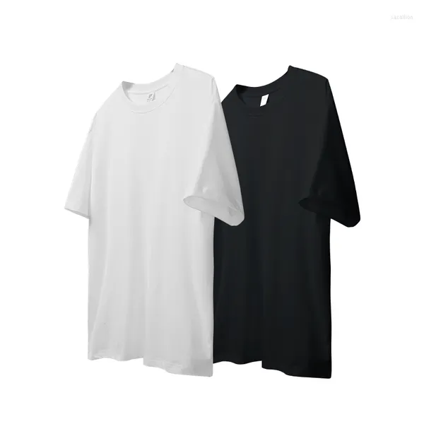 Camisetas para hombre, camisa de algodón de Color sólido, camiseta básica informal con cuello redondo para hombre, camisetas clásicas Unisex, oferta de paquete 220SS