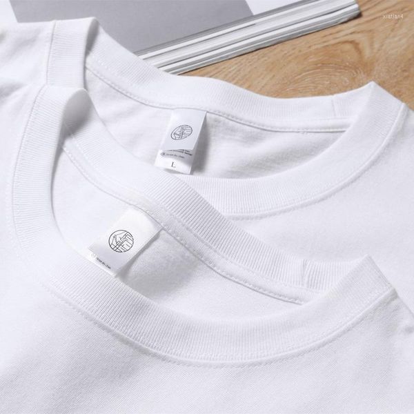 Camisetas para hombre, camisa de manga corta de algodón de Color sólido, camiseta holgada informal blanca con cuello redondo para hombre y mujer, camiseta básica sin costuras para parejas