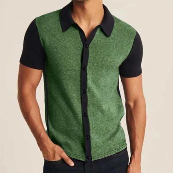 Camisetas para Hombre Camisa De Manga Larga Suave con Solapa A Rayas A Juego De Color Sólido Camisa De Algodón para Hombre Grande para Hombre