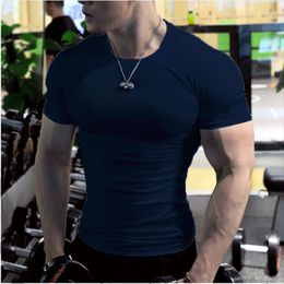 Heren t shirts solide kleur hardlopen korte mouw gym sport snel droge shirt training luxe bovenste outdoor jogging t-shirt oversized ondergoed