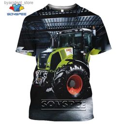 Camisetas para hombres SONSPEE Agricultura 3D Impreso Forest Harvester Milesia Casual Flojo Original Collar Camiseta Hombres Mujeres Punk Hip-Hop Tractor Tops L240304