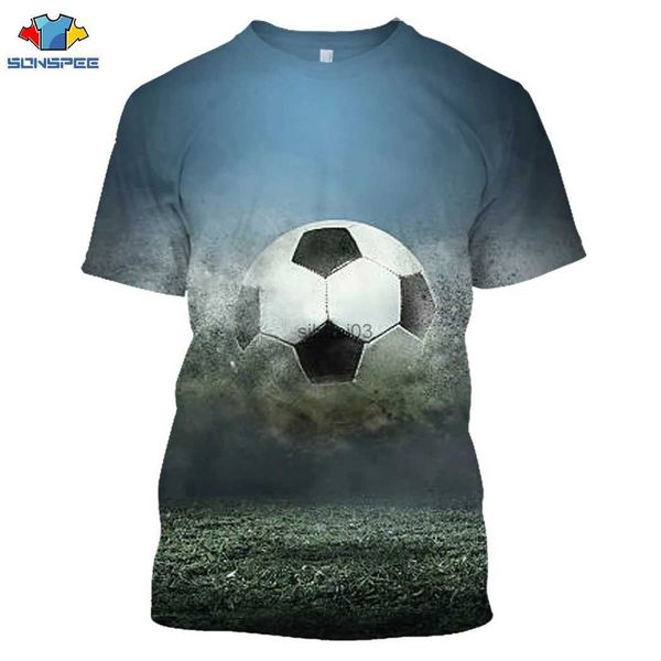 T-shirts hommes Sonspee Nouveaux hommes 3D Football Imprimer O-Cou T-shirt Femmes Funny Tee Top Unisexe Mode Nouveauté Street Wear T-shirt à manches courtes