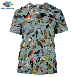 Camisetas para hombres SONSPEE verano casual hombres camiseta insectos pájaros impresión 3d camisetas unisex pullover tops novedad streetwear f238z