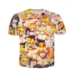 Heren t shirts soshirl grommende bowsette shirt hipster grappige sexy prinses anime t-shirt zomer hiphop streetwear harajuku unisex tops