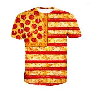 T-shirts masculins T-shirt à pizza drapeau américain Soshirl United States