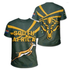 Heren T-shirts Zuid-Afrikaanse Springbok Uniek T-shirt Krasstijl Herenkleding Zone Casual Print Street