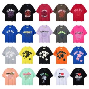 T-shirts pour hommes Sp5der Designer T-shirt 2024 Été pour hommes et femmes Graphic Tee Vêtements 555 Spider Tshirt Rose Noir Blanc Jeune Thug 55555 37t2
