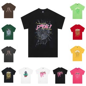 T-shirts pour hommes Sp5der Young Thug 555555 Hommes Femmes Sweat à capuche Chemise de haute qualité Mousse Imprimer Spider Web Graphique Rose Sweatshirts Y2K T-shirt Pulls Taille US S-XL