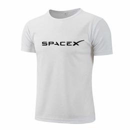 T-shirts voor heren SpaceX Zwart T-shirt Space X T-shirt Heren Populaire vriendje Running Sports T-shirt Sneldrogende mesh T-shirt 022223H