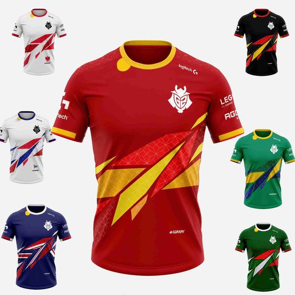 T-shirts pour hommes Espagne G2 Team Jersey E-sport Shirt League of Legends G2 Game E-sports Team Uniform Mai 2022 Équipe nationale Vêtements de haute qualité