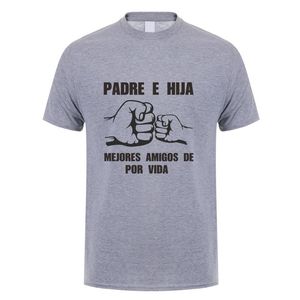 Camisetas para hombres Papá español e hija Día del padre Regalo de papá Camiseta divertida Hombres Camiseta de manga corta JL-142 TCQG