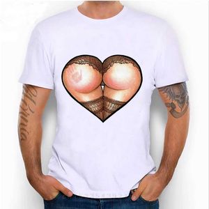 T-shirts pour hommes fessée!T-shirt de coeur de butin pour hommes