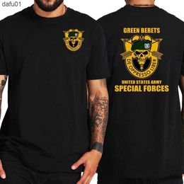 Heren T-shirts Speciale strijdkrachten Groep Airborne Militair Green Green Beret T-shirt Zomer Katoen