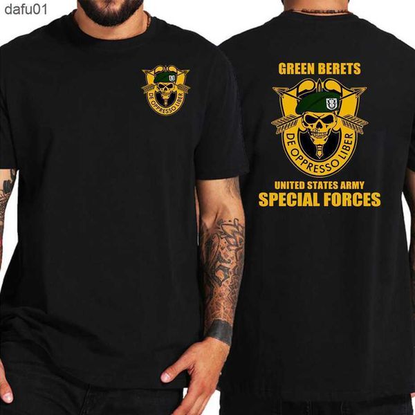 Camisetas para hombres Grupo de Fuerzas Especiales Airborne Military Green Beret T-Shirt Summer Cotton U.S. Army Mens T Shirt Hombres Oversized Streetwear camiseta L230520 L230520