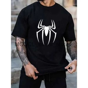 Camisetas para hombres Impresión de araña Men Camiseta de algodón de algodón Luxury Camiseta Camiseta de color sólido Fashion Womems Tops Envío gratis H240408