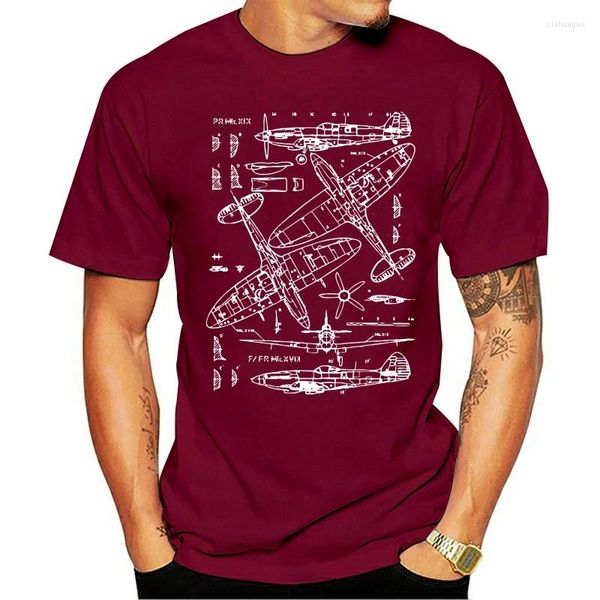 Camisetas para hombre Spitfire Fighter Concept Plant 2023, camiseta Flying Aircraft Pilot Matador