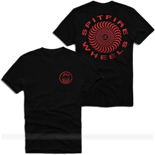 Camisetas para hombres Spitfire Wheels Swirl Skate camiseta para hombre de manga corta camiseta casual camiseta de marca masculina camiseta de algodón de verano para hombres 230515