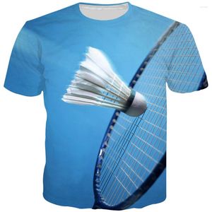 Mannen T Shirts Sport Badminton Patroon Afdrukken Mannen Vrouwen Mode T-shirt 2023 Zomer Volwassen Kinderen Outdoor Casual Kleding Shirt plus Size