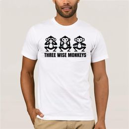 Camisetas para hombres Sports Man's Camiseta Tres sabios Monos sabios Creative Graphic Fable Impresión de manga corta Camisa de verano para hombres de algodón de algodón