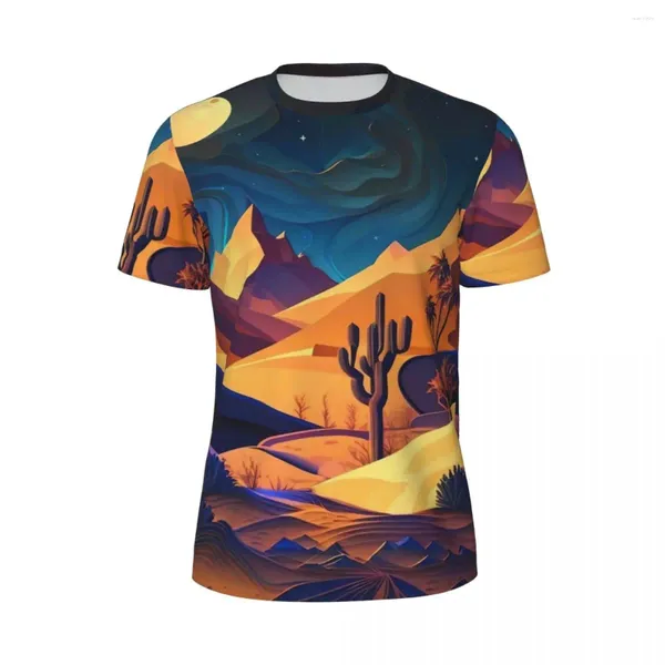 T-shirts pour hommes chemise de sport pour Couple désert la nuit Harajuku Nature abstraite t-shirts d'été col rond Streetwear graphique hauts cadeau