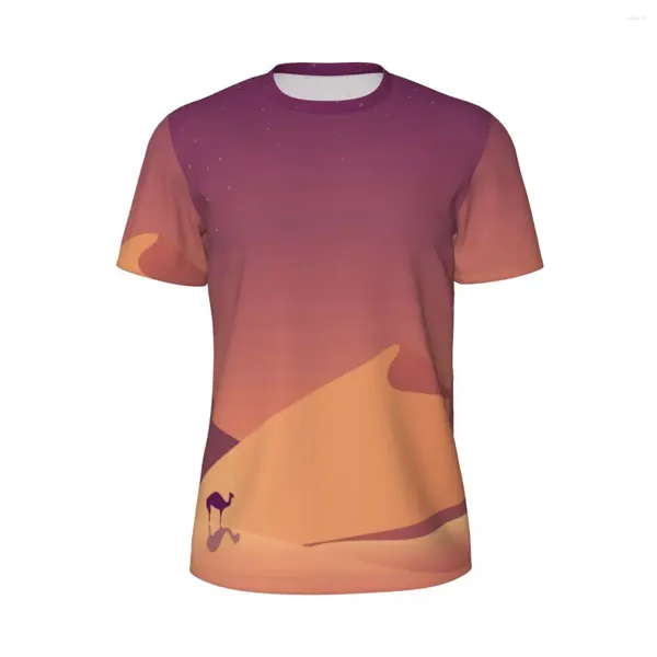 Camisetas para hombre, Camiseta deportiva para hombre, camisetas con estampado de arena y desierto, camiseta novedosa de verano, ropa con diseño de cuello redondo, regalo de cumpleaños