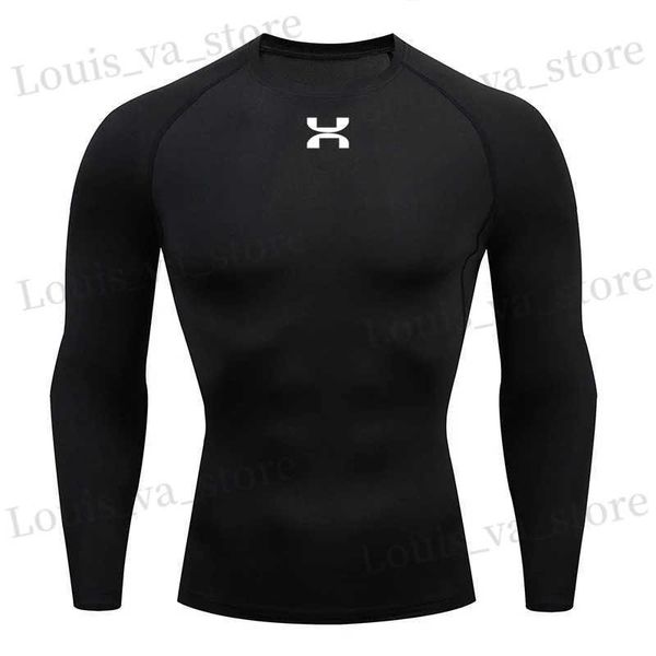 T-shirts masculins Sports Top rapide Dry Mens Compression Shirt Long Slve Second Skin Gym Workout Short Running T-shirt Men Porte T240419