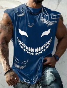 T-shirts masculins Sports Vest Mens Loose Summer Trendy Slveless Bottom Shirt rétro surdimension surdimension