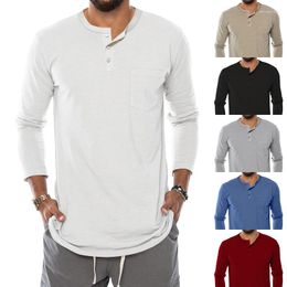 Camisetas para hombre Primavera y otoño Cuello redondo Camiseta de manga larga Slim Fit Jersey transpirable Casual Top suelto