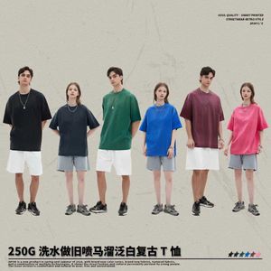 T-shirts voor heren lente en zomer 2024 Nieuwe klerenspray Monkey Do Old Washing Shirt H240429