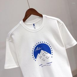 Heren t shirts lente en zomer Korea China-chic merk dames Ader Snow Mountain print los