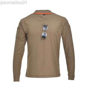 T-shirts pour hommes Printemps Automne Forces spéciales Col rond Chemise de combat Hommes Lâche Grande taille Chemise tactique à manches longues Sweat élastique T-shirt tactique L230713