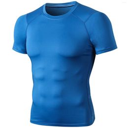 Camisetas masculinas Spring Autumn Sports Gym High Stretido High Sprying Long-Long Fitness Transportable Camisetas musculares