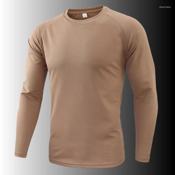 Camisetas para hombres Camiseta de camuflaje de manga larga Spring