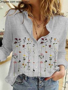 T-shirts voor heren Spring Shirt Hoogwaardige mode Fashion Floral Print Dames Slim Fit Comfortab V-Neck Shirt met knoppen Casual Long Seve XS-8XL 4103