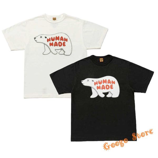 T-shirts pour hommes Spring Summer Sreathable Slub Coton Human Made T-shirt Hommes Femmes 1 1 Tags Polar Bear Tops Heart Print Tee Casual Couple G230202