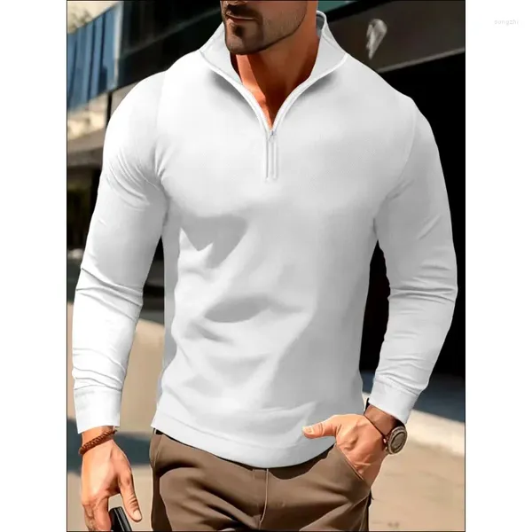 T-shirts pour hommes printemps été T-shirts 2024 coton Polo affaires décontracté brodé revers respirant à manches longues hommes