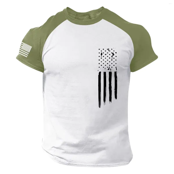 T-shirts pour hommes Stars et Stripe Drapeau imprimé à manches courtes Couleurs Hipster Hip Hop Sport Top Streetwear Casual Tshirt Femmes Hommes Vêtements