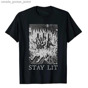 T-shirts voor heren Stay Lit Witches Grappig Pagan Occult T-shirt Leuke verjaardag Tops Tees Katoenen top T-shirts voor mannen Cosie Kerstkleding L231208