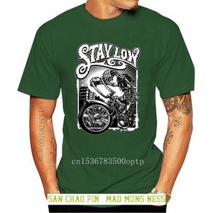 Camisetas para hombre Stay Low, camiseta para hombre, Graffiti Biker Rider Lowrider Skeleton Skater, moda de verano 2023, algodón estampado de marca